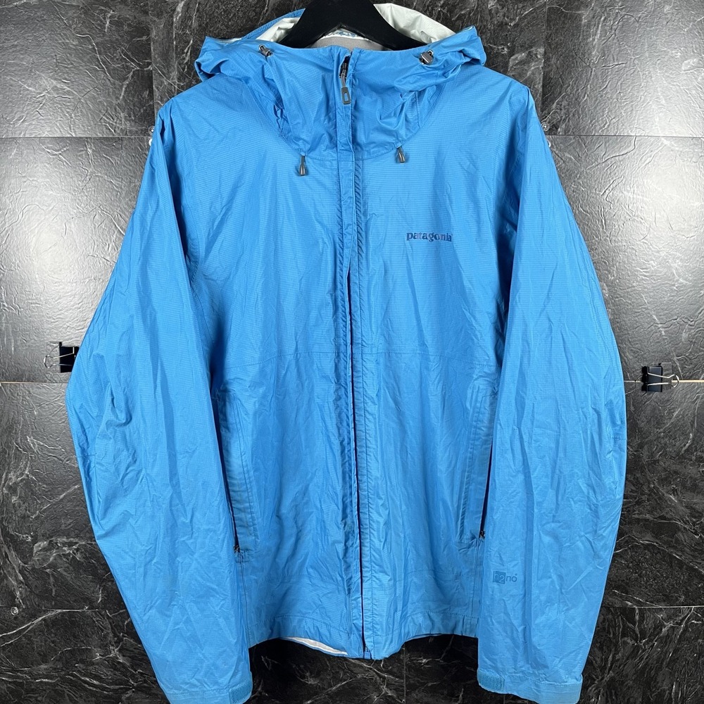Patagonia Men's Blue H2NO Torrentshell Rain Jacket Large -Flaws